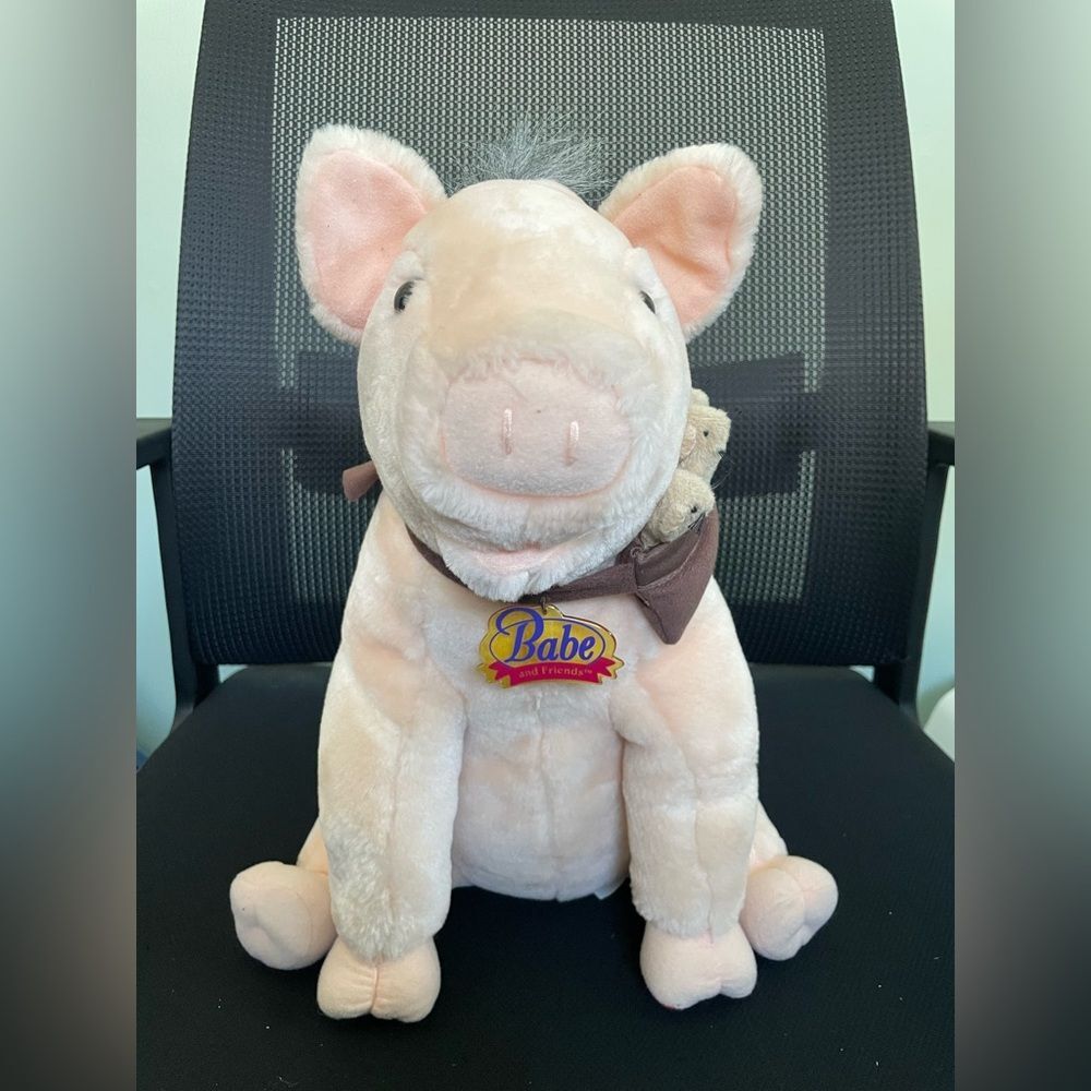 VTG 1998 BABE & Friends Pig Plush Talking With Mice stuffed Toy WORKS